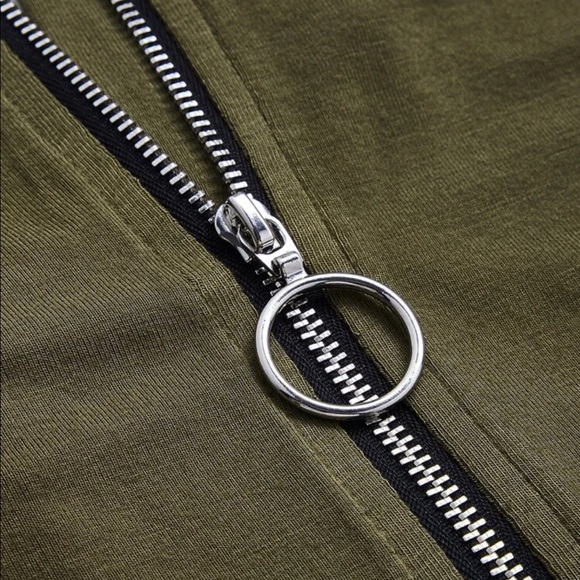 Plus Contras Side HalfZipper PlacketUnitard Romper - Picture 3 of 4